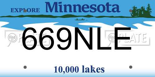 669NLE Minnesota License Plate