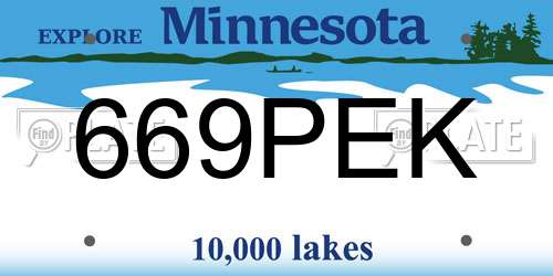 669PEK Minnesota License Plate