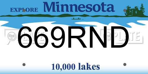 669RND Minnesota License Plate