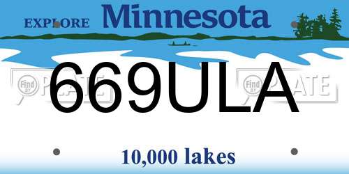 669ULA Minnesota License Plate