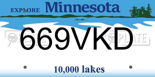 669VKD Minnesota License Plate