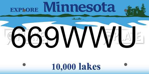 669WWU Minnesota License Plate