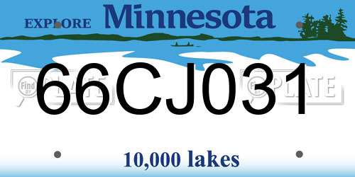 66CJ031 Minnesota License Plate