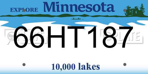 66HT187 Minnesota License Plate