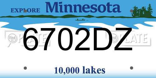 6702DZ Minnesota License Plate