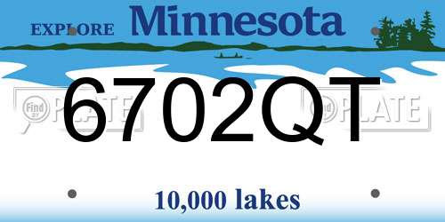 6702QT Minnesota License Plate