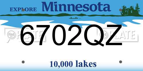 6702QZ Minnesota License Plate