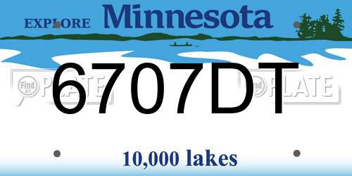 6707DT Minnesota License Plate
