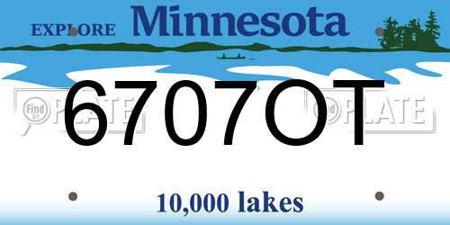 6707OT Minnesota License Plate