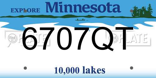 6707QT Minnesota License Plate