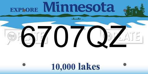 6707QZ Minnesota License Plate