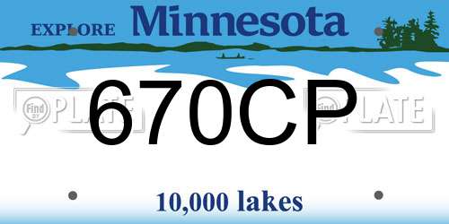 670CP Minnesota License Plate