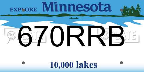 670RRB Minnesota License Plate