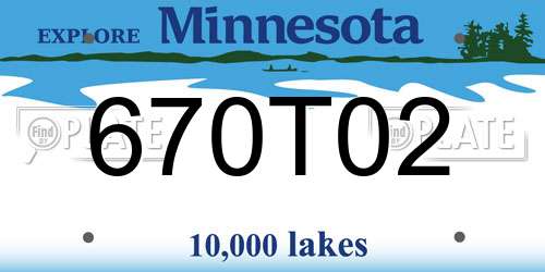 670T02 Minnesota License Plate