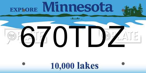 670TDZ Minnesota License Plate