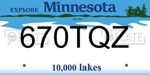 670TQZ Minnesota License Plate