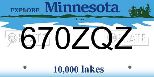 670ZQZ Minnesota License Plate