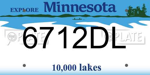 6712DL Minnesota License Plate