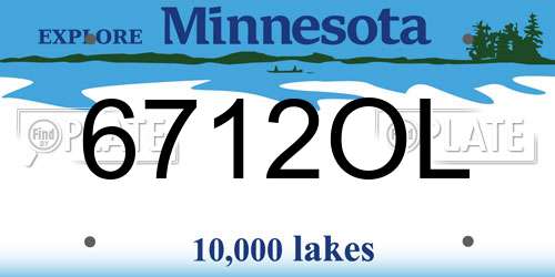 6712OL Minnesota License Plate