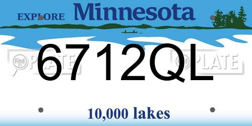 6712QL Minnesota License Plate