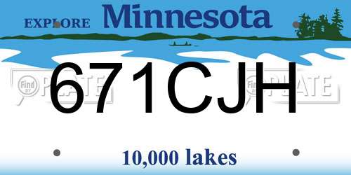 671CJH Minnesota License Plate