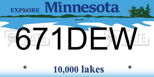 671DEW Minnesota License Plate