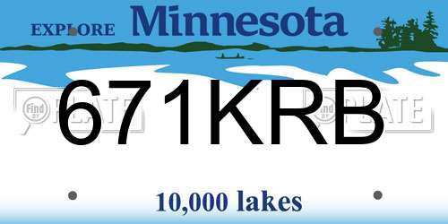 671KRB Minnesota License Plate