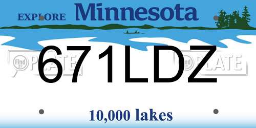 671LDZ Minnesota License Plate