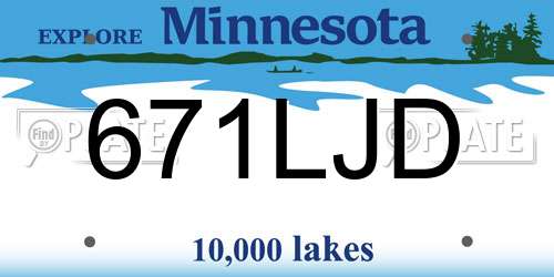 671LJD Minnesota License Plate