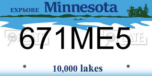 671ME5 Minnesota License Plate