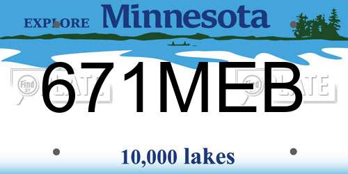 671MEB Minnesota License Plate