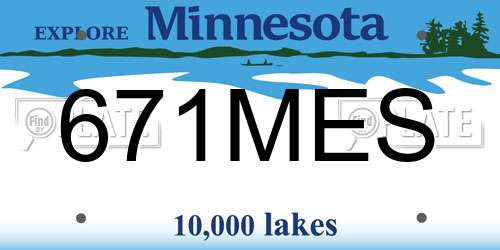 671MES Minnesota License Plate