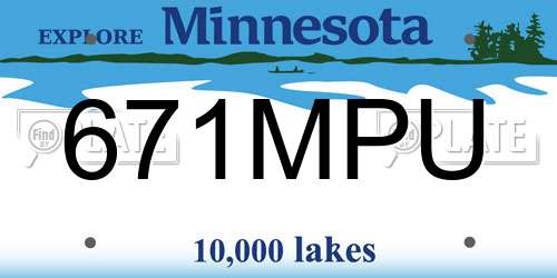 671MPU Minnesota License Plate