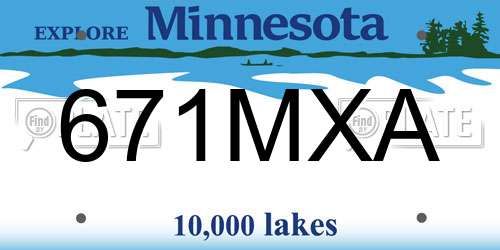 671MXA Minnesota License Plate