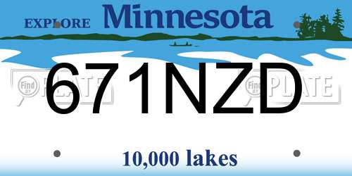 671NZD Minnesota License Plate