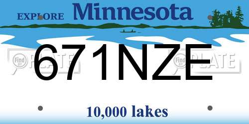 671NZE Minnesota License Plate