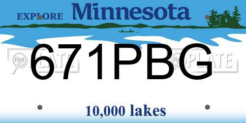 671PBG Minnesota License Plate