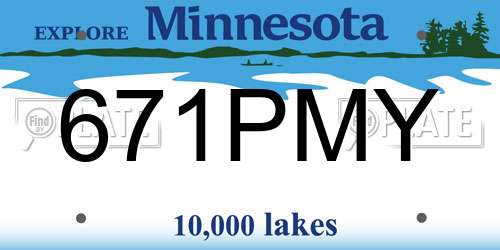 671PMY Minnesota License Plate