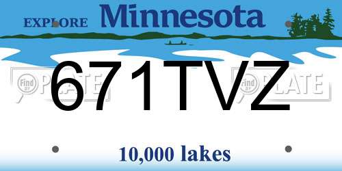 671TVZ Minnesota License Plate