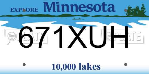 671XUH Minnesota License Plate