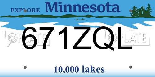 671ZQL Minnesota License Plate