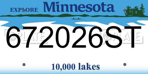 672026ST Minnesota License Plate