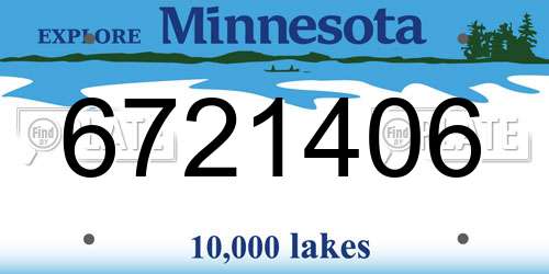 6721406 Minnesota License Plate