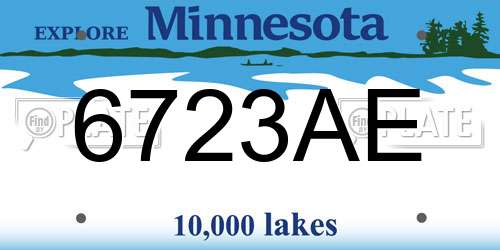 6723AE Minnesota License Plate