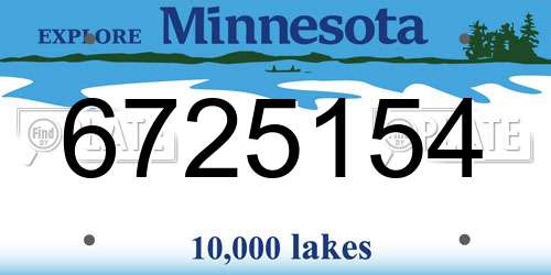 6725154 Minnesota License Plate