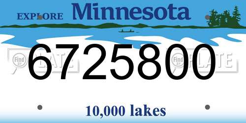 6725800 Minnesota License Plate