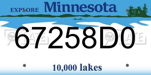 67258D0 Minnesota License Plate
