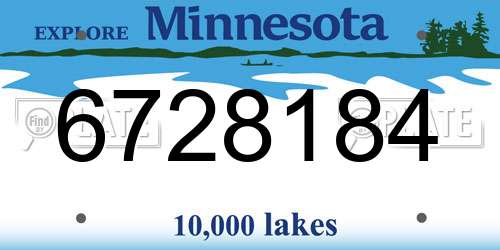 6728184 Minnesota License Plate