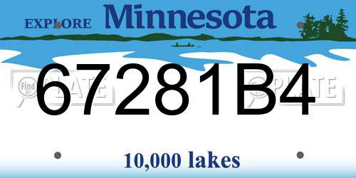 67281B4 Minnesota License Plate
