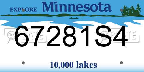 67281S4 Minnesota License Plate